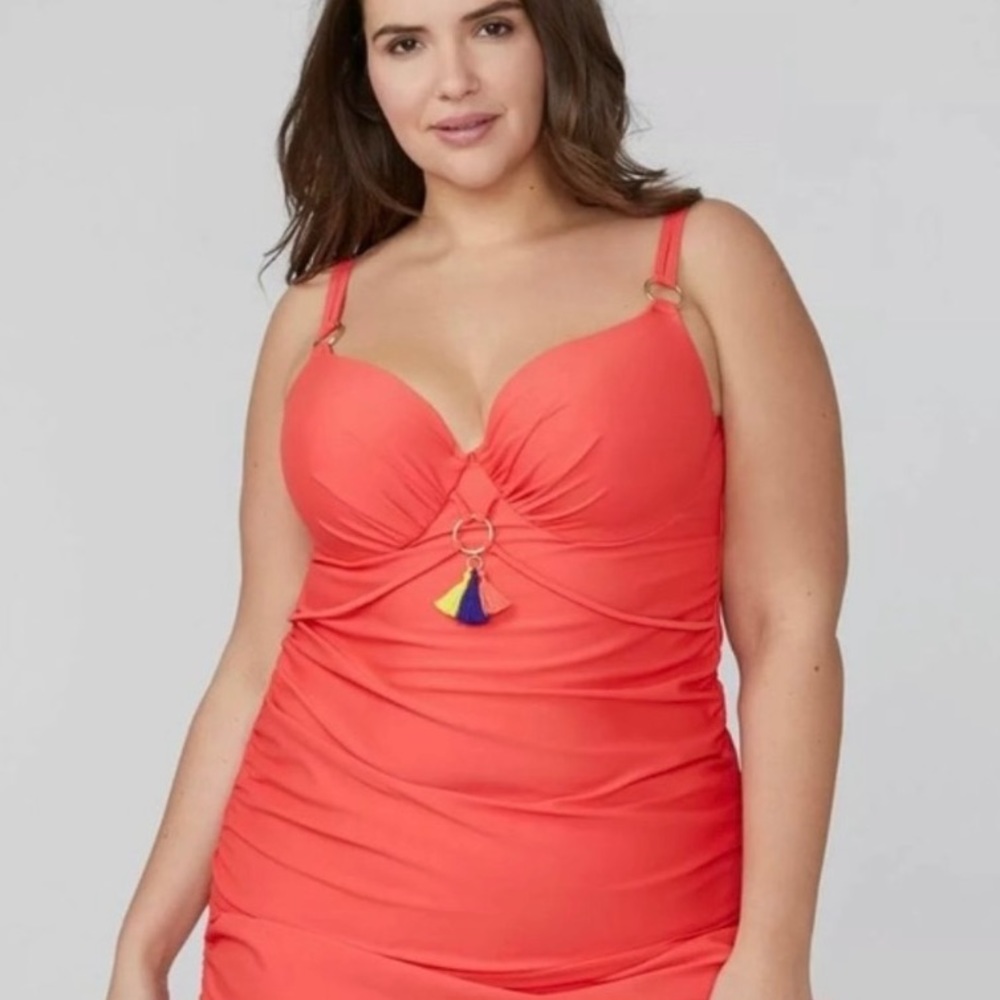 Cacique by Lane Bryant Swim Tankini Top Size 44F